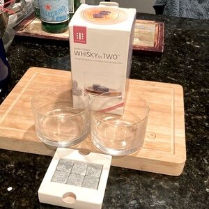 NWT TeraForma Whisky for Two Set with Gray Stones